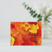 Herbst Rote Blätter glücklich Erntedankfest Postkarte (Stehend Vorderseite)