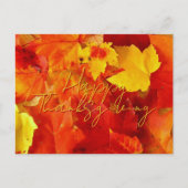 Herbst Rote Blätter glücklich Erntedankfest Postkarte (Vorderseite)