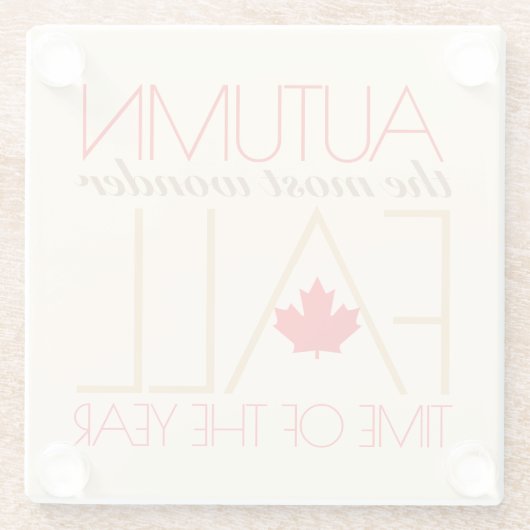 Herbst Rote Blätter Word Art Wonder Fall ... Glasuntersetzer (Rückseite)