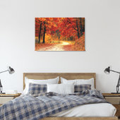 Herbst Rote Jahreszeit Landschaft gestreiften Canv Leinwanddruck (Insitu (Schlafzimmer))