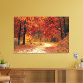 Herbst Rote Jahreszeit Landschaft gestreiften Canv Leinwanddruck (Insitu (Wohnzimmer))