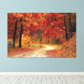 Herbst Rote Jahreszeit Landschaft gestreiften Canv Leinwanddruck (Insitu (Holzboden))