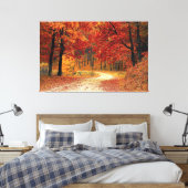 Herbst Rote Jahreszeit Landschaft gestreiften Canv Leinwanddruck (Insitu (Schlafzimmer))