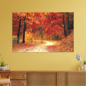 Herbst Rote Jahreszeit Landschaft gestreiften Canv Leinwanddruck (Insitu (Wohnzimmer))