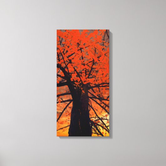 Herbst-Rote-Tree-Malerei Leinwanddruck (Vorderseite)