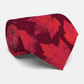 Herbst-roter Ahorn-Blätter Krawatte (Gerollt)