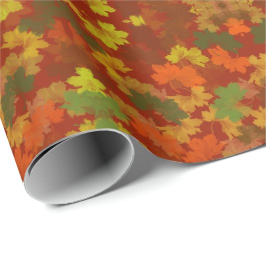 Herbst: Roter Herbst Geschenkpapier (Rolleneckpunkt)