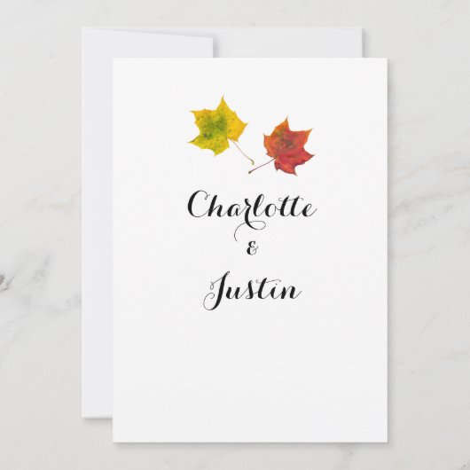 Herbst Rotes Goldenes Abendessen Probe Einladung (Rückseite)