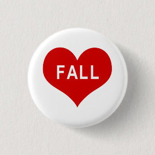 HERBST Rotes Liebesherz Knopf Button