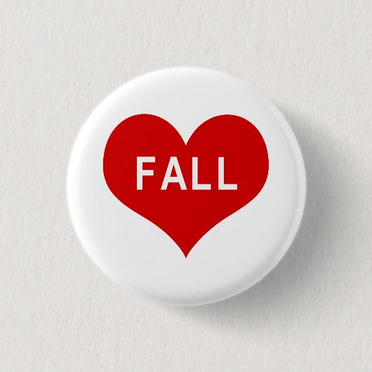 HERBST Rotes Liebesherz Knopf Button (Vorderseite)