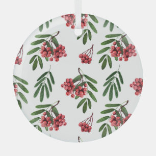 Herbst Rowan, helles Aquarellfeld. Ornament Aus Glas