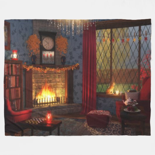 Herbst Ruhe Fleece Blanket (Vorderseite (Horizontal))