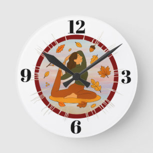 Herbst Runde Wanduhr