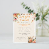 Herbst Rustic Pumpkin Erntedank Einladung (Stehend Vorderseite)