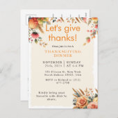 Herbst Rustic Pumpkin Erntedank Einladung (Vorne/Hinten)