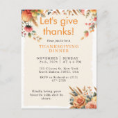 Herbst Rustic Pumpkin Erntedank Einladung (Vorderseite)