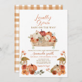 Herbst Rustic Pumpkin Lokal Grown Baby Shower Einladung (Vorne/Hinten)