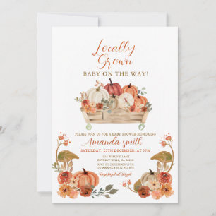 Herbst Rustic Pumpkin Lokal Grown Baby Shower Einladung