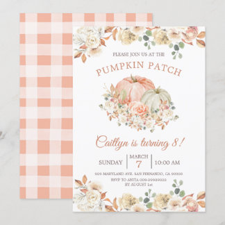 Herbst Rustic Pumpkin Patch 8. Geburtstag Einladung