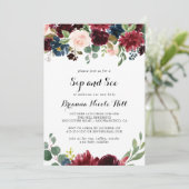 Herbst Rustik Moderne Kalligraphie Sip und Siehe Einladung (Stehend Vorderseite)