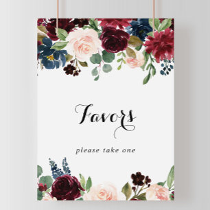 Herbst-Rustikal-Burgund-Kalligrafie-Gunstbezeugung Poster