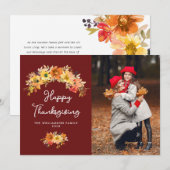 Herbst rustikal florale Happy Thanksgiving Karte (Vorne/Hinten)