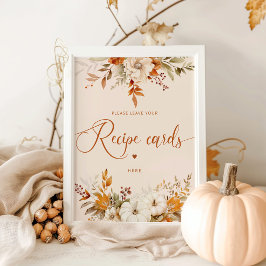 Herbst rustikal verlass deine Rezept-Karte hier Poster