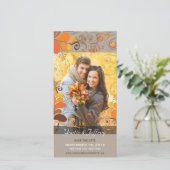 Herbst Rustikale Blätter Save the Date (Stehend Vorderseite)