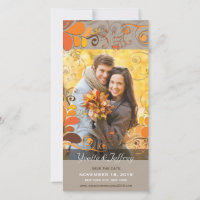 Herbst Rustikale Blätter Save the Date