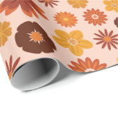 Herbst Rustikale Blume fallen Geburtstag pinky nah Geschenkpapier (Rolleneckpunkt)