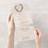 Herbst Rustikale Blumenzettel UAWG Hochzeit All In One Einladung (Abreißen)