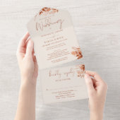 Herbst Rustikale Blumenzettel UAWG Hochzeit All In One Einladung (Abreißen)