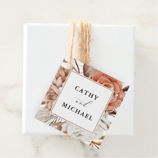 Herbst Rustikale Blüte, Gerahmte Hochzeitshänge Geschenkanhänger (Beispiel)