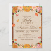 Herbst Rustikale Blütendusche Einladung (Vorderseite)