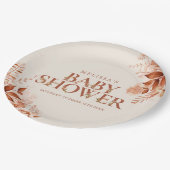 Herbst Rustikale Blütendusche Pappteller (Schrägansicht)