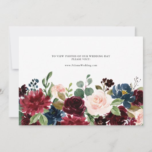 Herbst: Rustikale Burgunder Kalligrafie Ankündigung (Rückseite)