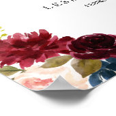 Herbst Rustikale Dazzling Burgund Begrüßung Hochze Poster (Ecke)