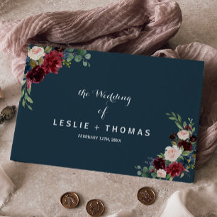 Herbst Rustikale Dazzling Burgund Hochzeit Gästebuch