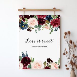 Herbst Rustikale Dazzling Burgund Liebe ist süß Poster