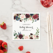 Herbst rustikale Dazzling Burgundy Babydusche Serviette (Beispiel)