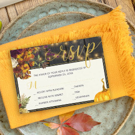 Herbst rustikale Ernte Stallholz Hochzeit RSVP Karte