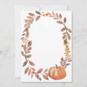 Herbst Rustikale Floral Pumpkin Babydusche Einladung (Rückseite)