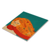 Herbst Rustikale Girl-Blätter und Regen Fliese (Seite)