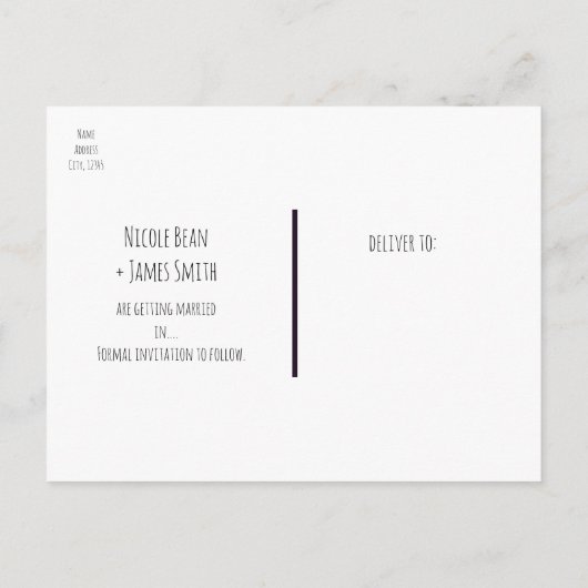 Herbst Rustikale goldene Blätter Save the Date Ankündigungspostkarte (Rückseite)