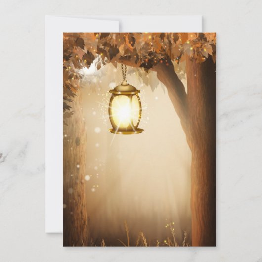 Herbst Rustikale Herbstbaumhochzeit Einladung (Rückseite)