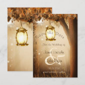 Herbst Rustikale Herbstbaumhochzeit - Save the Dat Date (Vorne/Hinten)