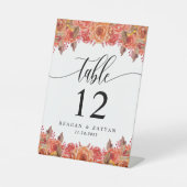 Herbst Rustikale Herbsthochzeit Tischnummer Sockelschild (Vorderseite)