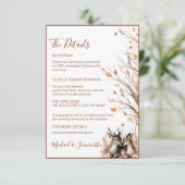 Herbst Rustikale Hirschhochzeit Begleitkarte (Stehend Vorderseite)