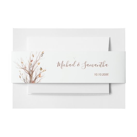 Herbst Rustikale Hirschhochzeit Einladungsbanderole (Vorderseite Beispiel)