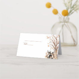 Herbst Rustikale Hirschhochzeit Platzkarte